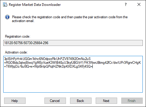 Market Data Downloader Registration - Activation Market Data Downloader Registration - Activation