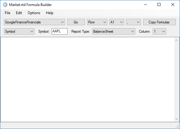 MARKET.RTD Formula Builder