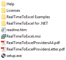 RealTimeToExcel Setup Package